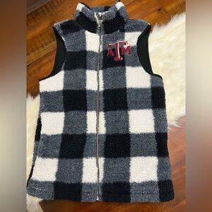 PINK Victoria’s Secret Texas A&M Sherpa Zip Vest Pockets XS